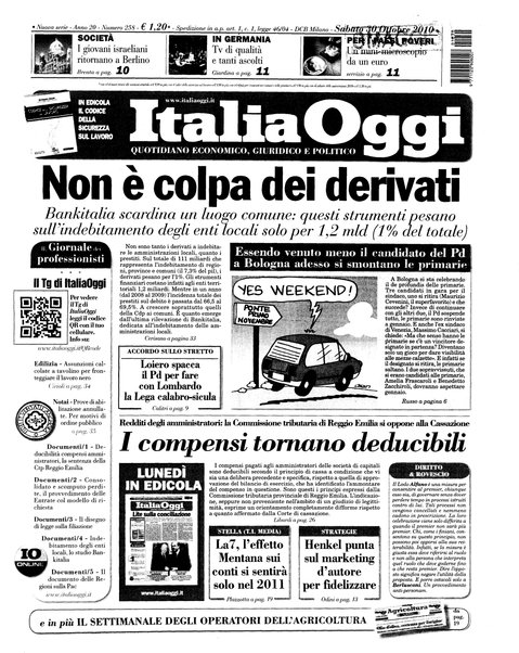 Italia oggi : quotidiano di economia finanza e politica